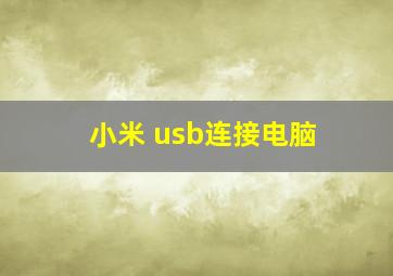 小米 usb连接电脑